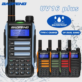 10 Вт Высокомощная Портативная Рация Baofeng UV-16 Plus, Профессиональные Радиостанции Дальнего Действия, Портативное Двухдиапазонное Двухстороннее любительское радио, Зарядка через USB