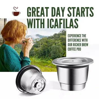 ICafilas Из Нержавеющей Стали Многоразового Использования Для Кофейных Капсул Nespresso Cafeteira Filter для Essenza Mini & Citi