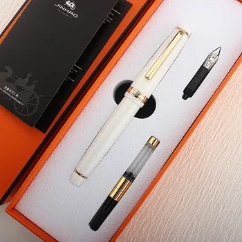 Jinhao 82 Золотые Акриловые перьевые ручки с наконечниками 0,5 мм, Школьные Канцелярские принадлежности, Деловые чернильные ручки для письма, Подарочная коробка