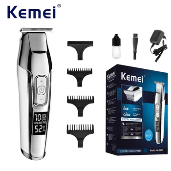 Kemei KM-5027 Машинка для стрижки волос Профессиональный Триммер для волос Электрическая Машинка для Стрижки Волос Мужская 4-Скоростная Регулируемая Парикмахерская Машинка Для Стрижки Волос Металлическая