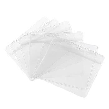WINOMO 100 шт. Прозрачная подставка Водонепроницаемые пластиковые горизонтальные держатели именных бейджей (прозрачные)
