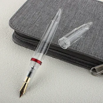 Бизнес-Ручка-Капельница с Прозрачными Чернилами из металла и смолы, Ручка с Иридиевыми EF/F 0,38/0,5 мм, Подарочный Набор Ручек для Письма Большой Емкости